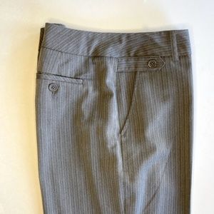 Vintage Grey Pinstripe Career Pants Size 10P Larry Levine Petite Stretch Curvy
